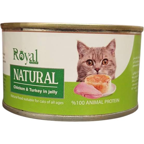 کنسرو نچرال گربه Royal COCO با طعم مرغ و بوقلمون در ژله وزن ۲۲۰ گرم