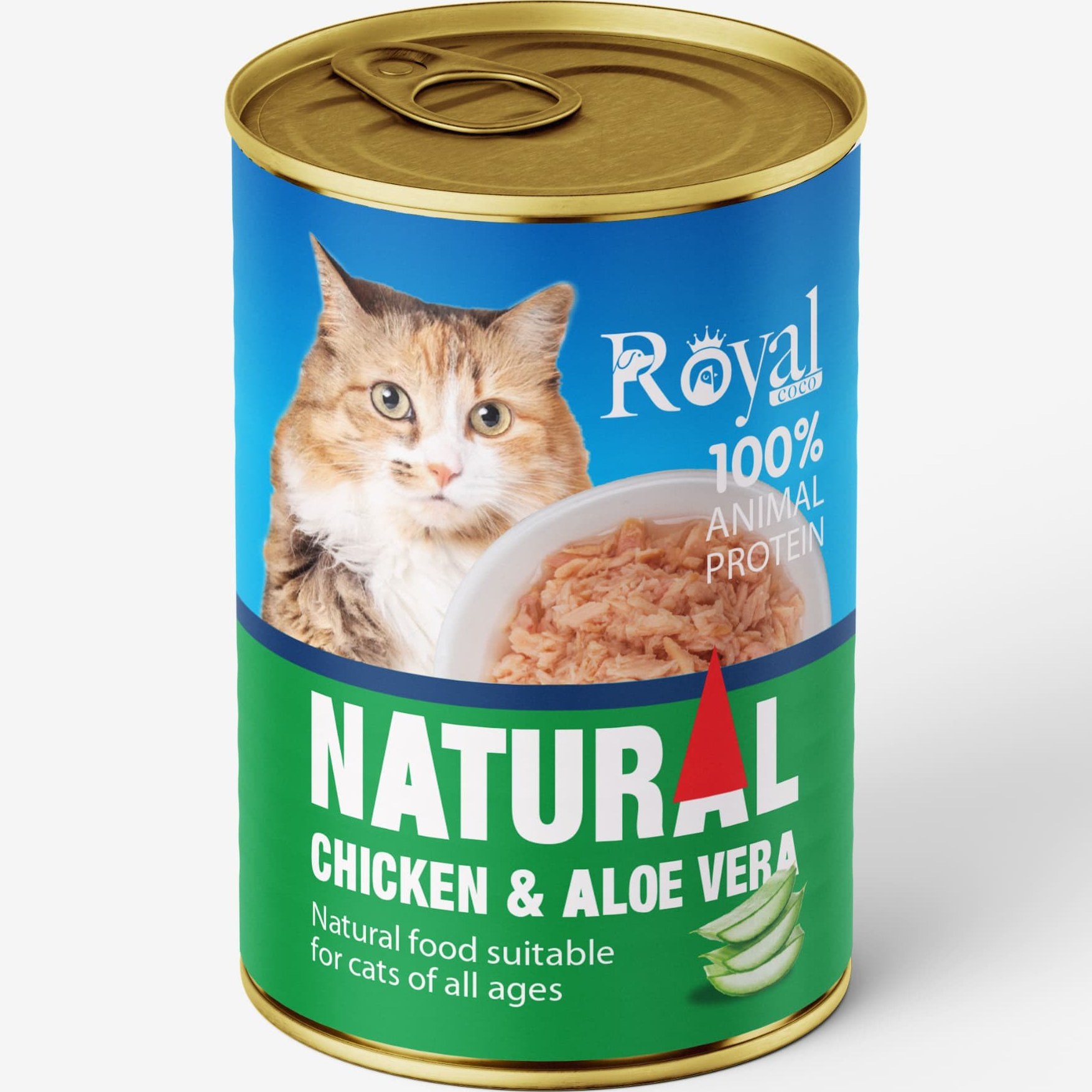 کنسرو نچرال گربه Royal COCO با طعم مرغ و آلوئه ورا وزن ۳۸۰ گرم