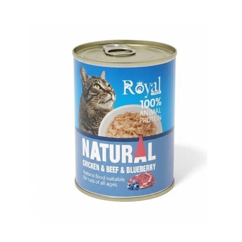 کنسرو نچرال گربه Royal COCO با طعم مرغ و گوشت و بلوبری وزن ۳۸۰ گرم