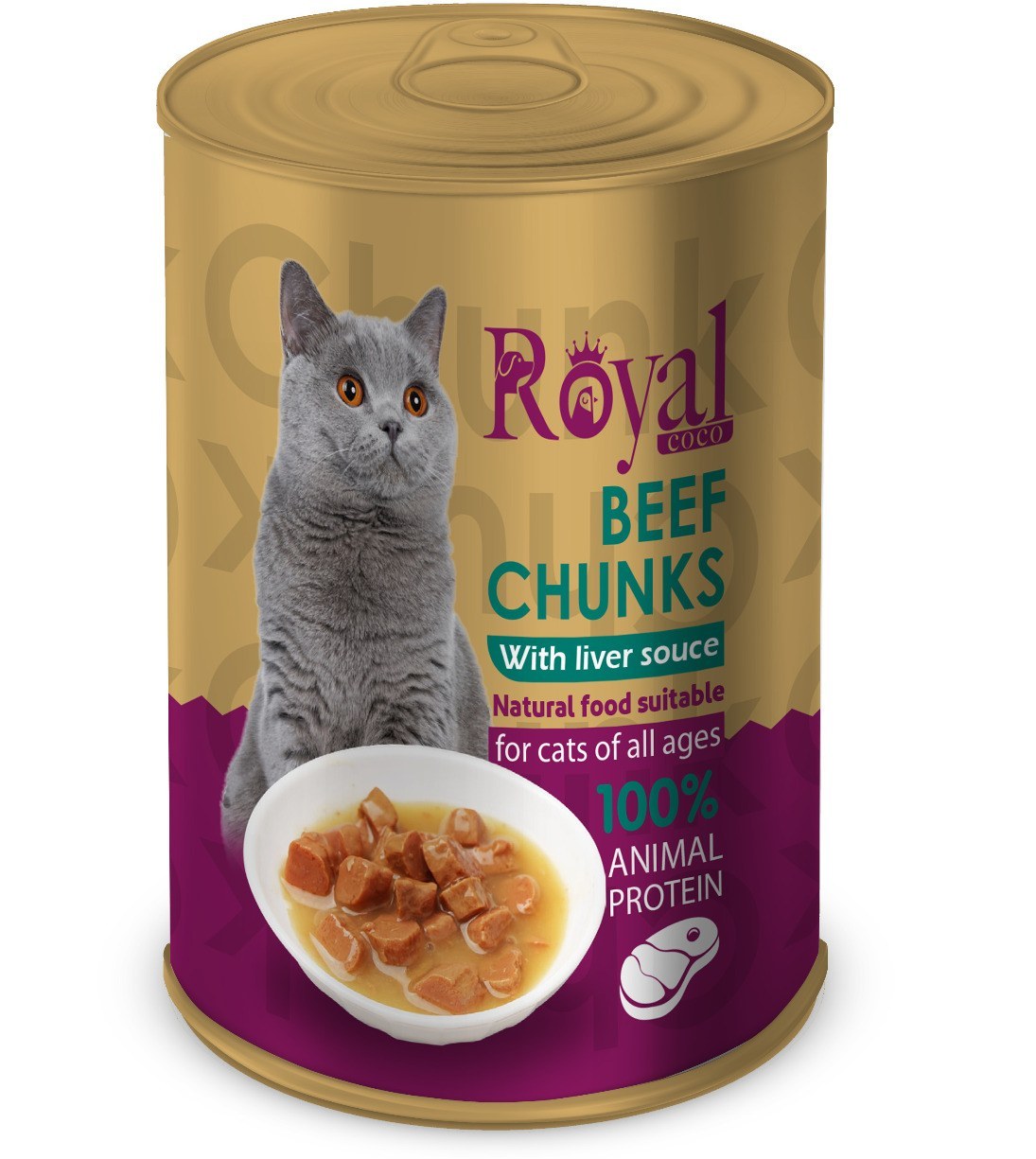 کنسرو چانک گربه Royal COCO با طعم گوشت 380 گرم