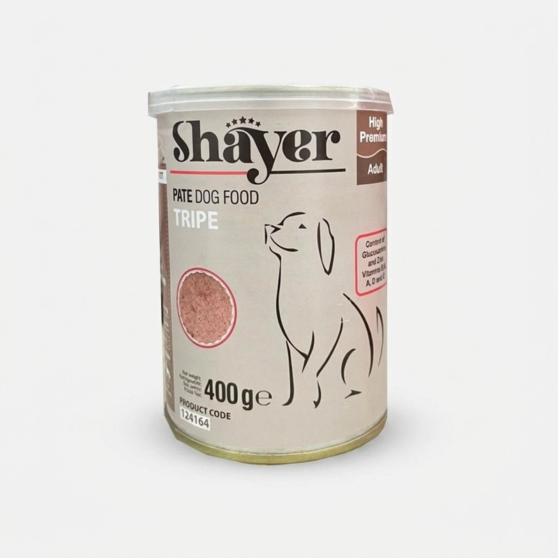 کنسرو پته سگ Shayer با طعم سیرابی وزن ۴۰۰ گرم