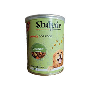 کنسرو سگ Shayer مدل چانک با طعم مرغ وزن ۴۰۰ گرم