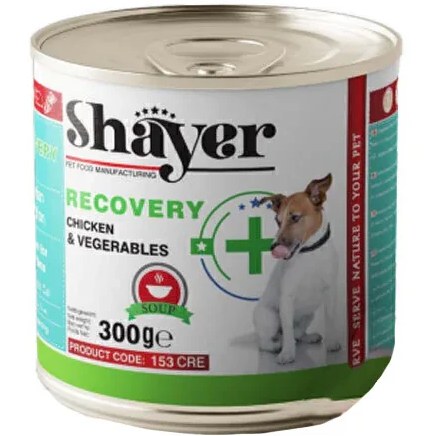 کنسرو ریکاوری سگ Shayer با طعم مرغ و سبزیجات وزن 300 گرم