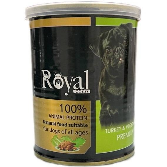 کنسرو پته سگ Royal COCO با طعم بوقلمون و سبزیجات وزن 380 گرم