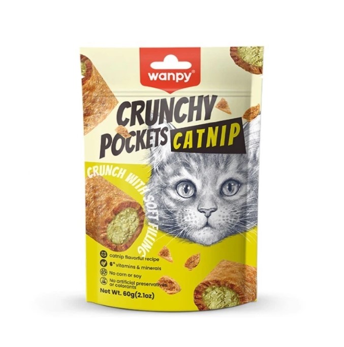 تشویقی گربه Wanpy Crunchy با طعم کت نیپ وزن 60 گرم