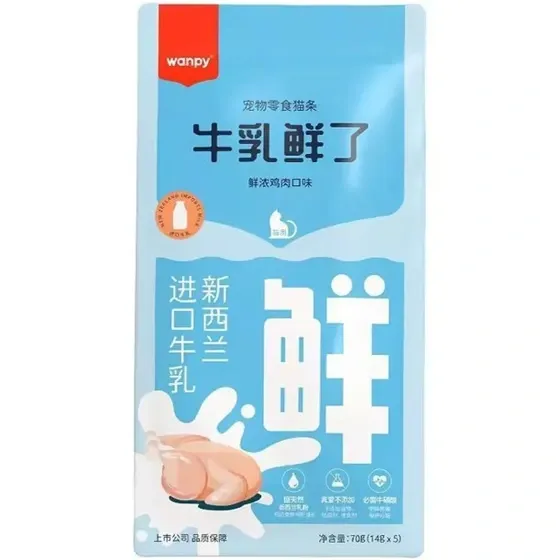 بستنی گربه Wanpy با طعم مرغ در شیر بسته 5 عددی